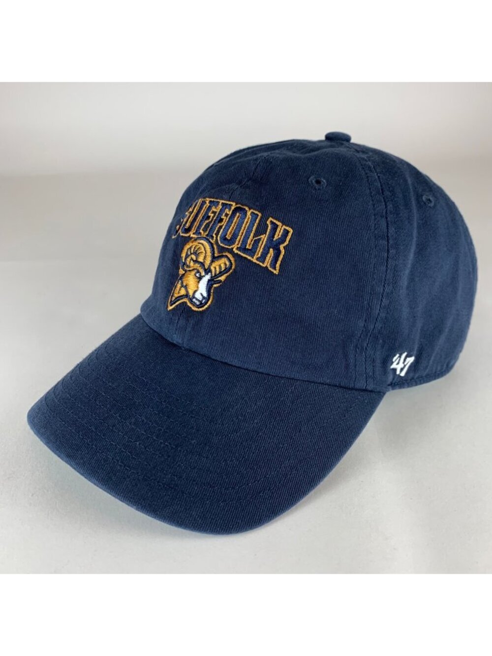 Suffolk Rams NCAA Navy Blue 47 Brand Clean Up Relaxed Fit Strapback Hat